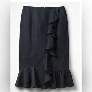 NWT Boden dark indigo blue Ruffle Midi Skirt